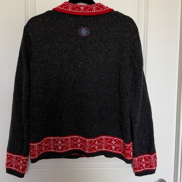 Vintage Disney Winnie the Pooh Winter Wool Blend Embroidered Zip Up Sweater - Picture 4 of 6